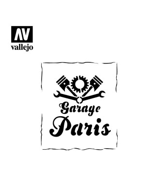 Airbrush šablona Vintage Garage Sign